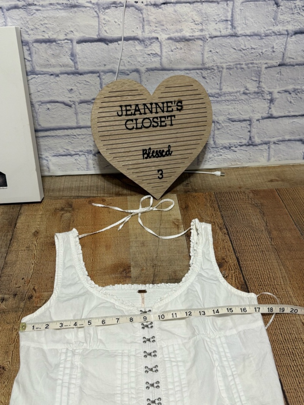 Free People Amelia white Corset Sleeveless Top Size L Cottage Core Romantic Farm - Picture 10 of 13